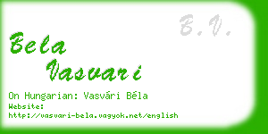 bela vasvari business card