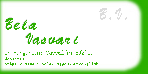 bela vasvari business card